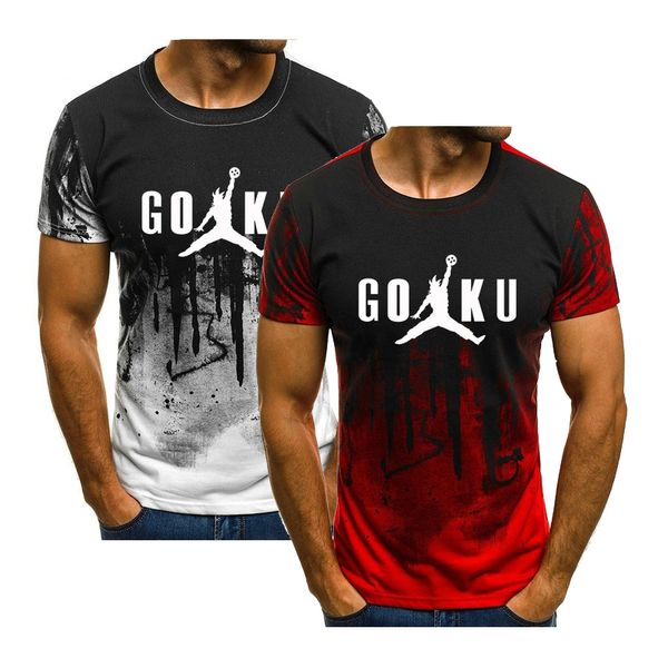 

2019 mens summer t-shirt short sleeves fashion anime dragon ball goku t shirt men designer casual crew neck short sleeve size s-3xl, White;black