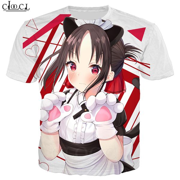 

кагуя sama love is war футболка мужчины женщины 3d печати anime girl shinomiya кагуя с коротким рукавом harajuku креатив пары tee tops s-5xl, White;black