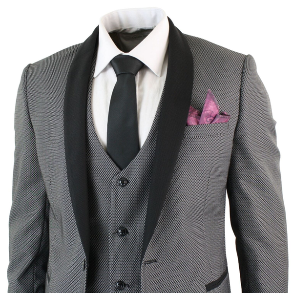 

2020 серый мужские костюмы 3 шт tuxedo ужин костюм круглый воротник черный платок марк дарси смарт формальное смокинги для мужчин, White;black