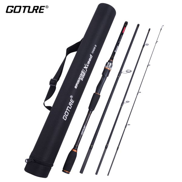 

goture xceed spinning baitcasting fishing rods carbon fiber mh/h power 1.98/2.1m 4-section portable travel rod lure rod+rod bag