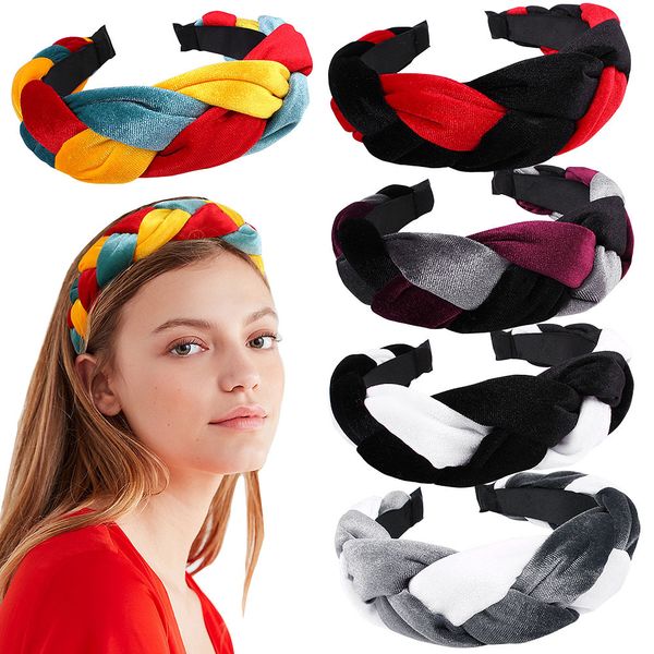 

europe fashion velvet twist braid hairband headband women hair head hoop band accessories for girls hairbands headdress headwear