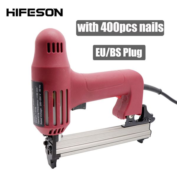 

200 v electric staples nail guns with 400pcs nails nailer stapler furniture staple frame carpentry wood working tools