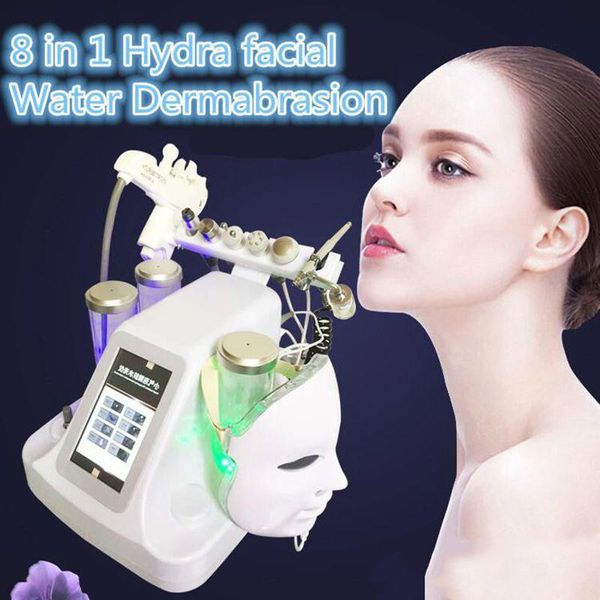 

mesotherapy rf water hydrafacial dermabrasion skin cleansing 8 in 1 led pdt mask oxygen jet cold hammer bio face lift ultrasonic machine
