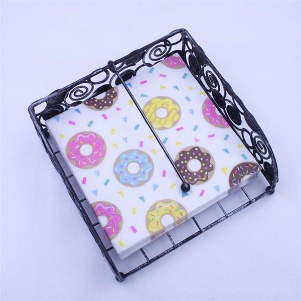 

20pcs donut cookies napkins color printed napkins facial tissue printing napkin for party banquet daily use disposable dinnerware