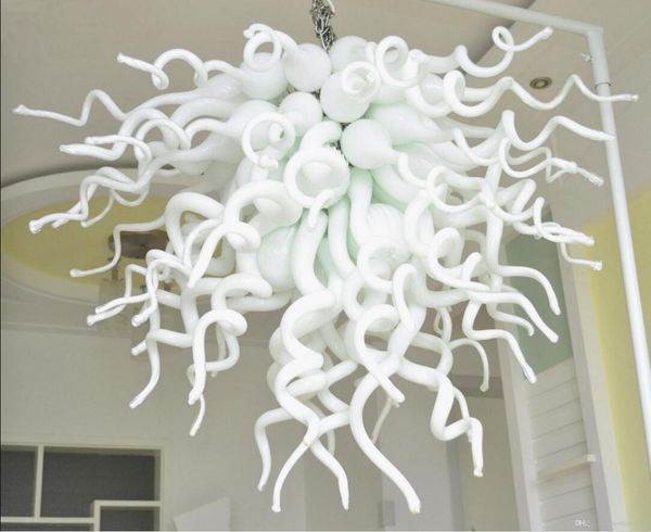 

modern pure white flush mount ceiling lights blown glass ac led chandelier