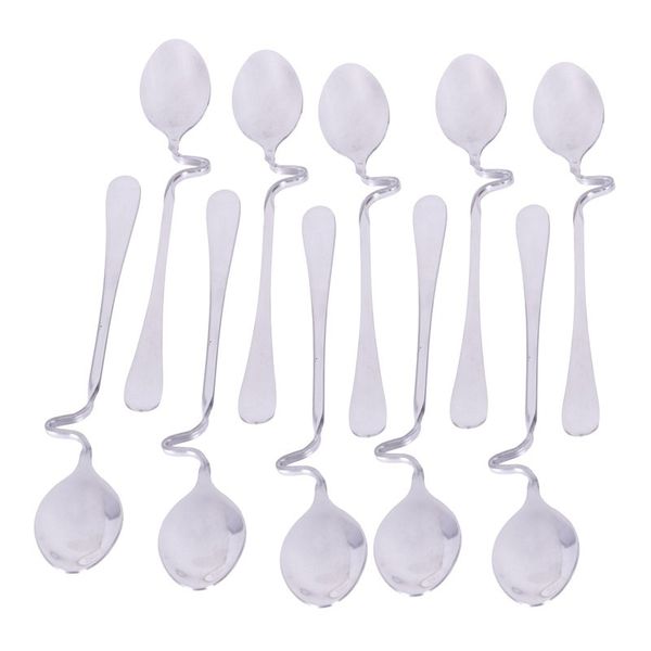 

set of 10 honey spoons, stainless steel, 7-inch long coffee scoops