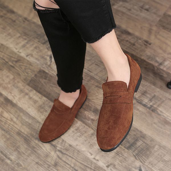 

england trend men's shoes comfortable suede trendy shoes, Black