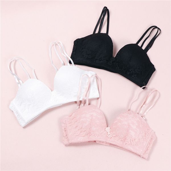 

push up bra женщина underwears провод бесшовные кружевные бюстгальтеры маленькие грудки push up one piece sexy back закрытие нижнего белье ж, Red;black