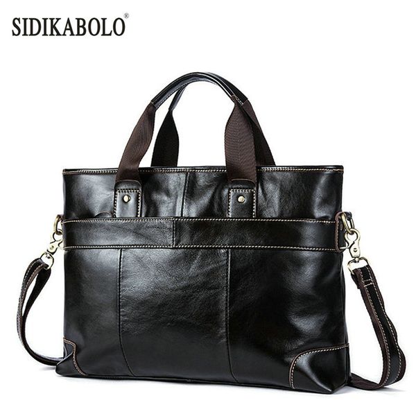 

2019 men casual briefcase business shoulder leather messenger bags computer laphandbag men's travel bags handbags