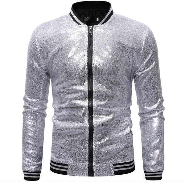 

men's large dance garment sequin garment threaded cuff long sleeve jacket zt-jk23, Black;brown