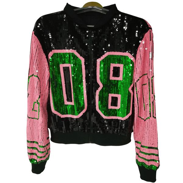

stage performance clothing hip hop coat bomber sequins jacket y190830, Black;brown