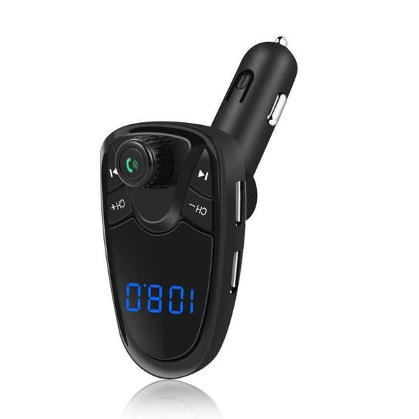 

fm transmitter wireless car mp3 player handscar kit with 5v 2.1a dual usb charger lcd display fm modulator