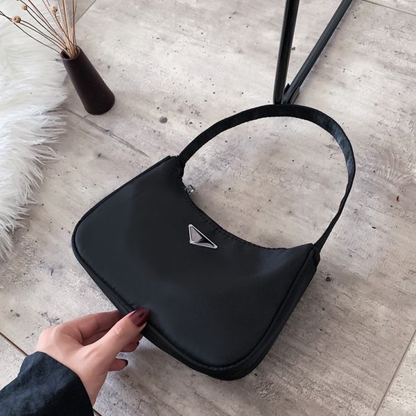 

new fashion candy color moon handbags for women simple retro nylon baguette bag shoulder bags for women handbag