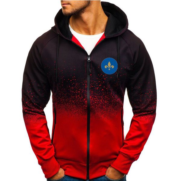 

jacket men casual gradient color hooded sweatshirts zipper hoodies man clothing, Black;brown