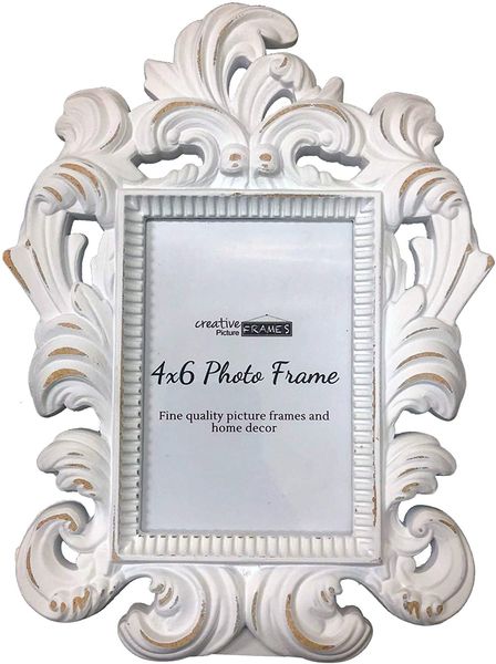 

3 5/8" x 5 1/4" трапани декоративная белая рамка для картины для столешницы с мольбертом