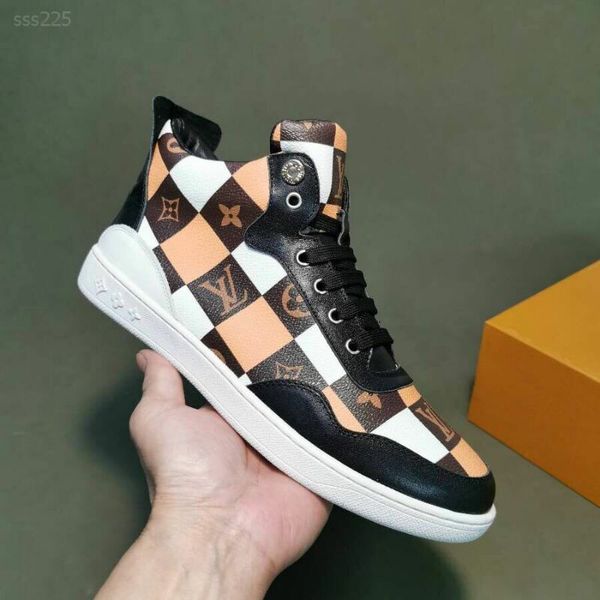 

2019 new autumn men's board shoes korean version of the wild trend casual high-shoes european station printing men's tide, Black