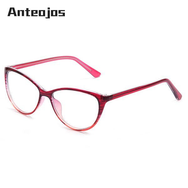 

anteojos female stripe decor eye glass italian design new trend red cat eye women glasses frame optical oculos grau feminino, Silver