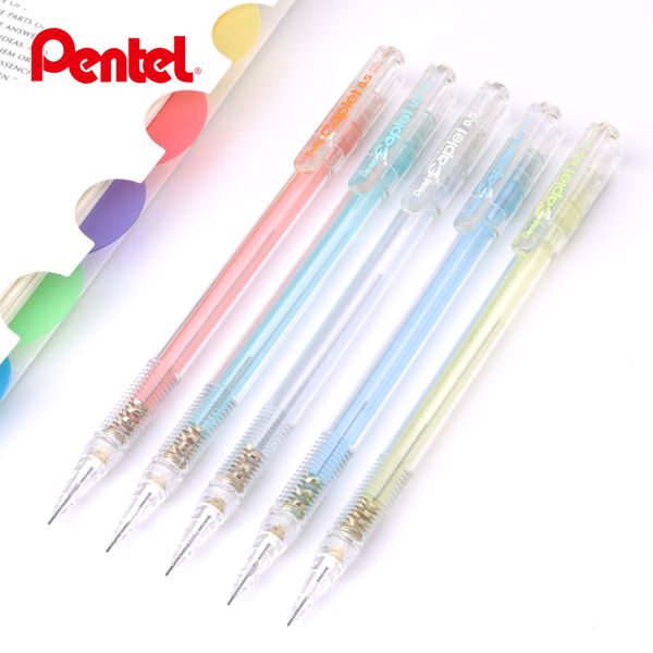

pentel cap type pencil color transparent a105 pen 0.5 mm automatic activities, Blue;orange