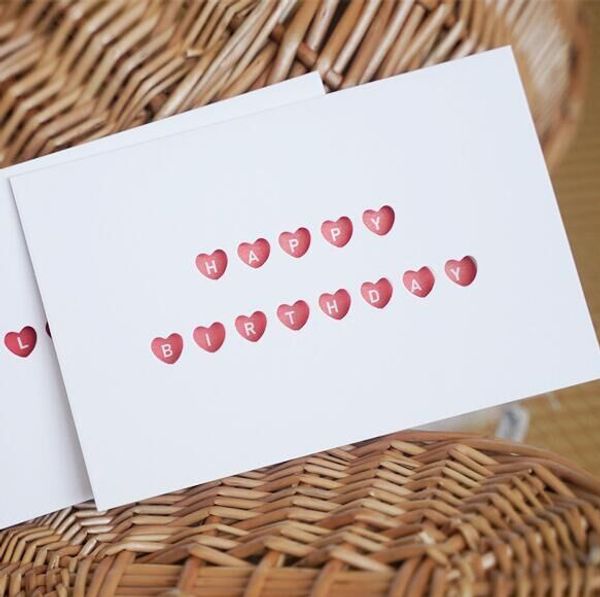 

small beautiful hollow heart love expression greeting card valentine day bessing thanks note gift card birthday blessing card