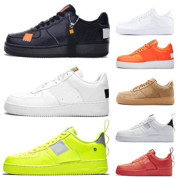 

2019 Cheap 1 Utility Triple Black White Dunk Men Women Casual Shoes Sports Skateboarding High Low Cut Wheat Trainers Sneakers 36-45