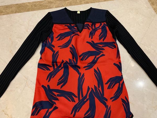 

2019 new ladies fashion long-sleeved silk woven 1010, White;black