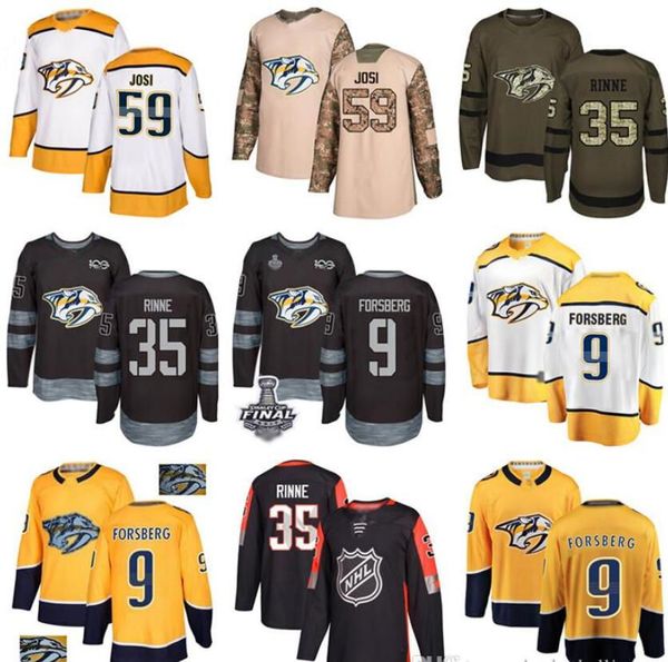 

custom nashville predators jersey 92 ryan johasen 32 pekka rinne 59 roman josi 9 filip forsberg 33 viktor arvidsson 95 matt duchene 2020, Black;red