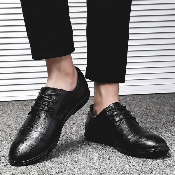 

Fashion Man Formal Shoes High Quality Lace Up genuine Leather Men Shoes Business Oxfords Men Wedding Dress shoes big size 47 o4