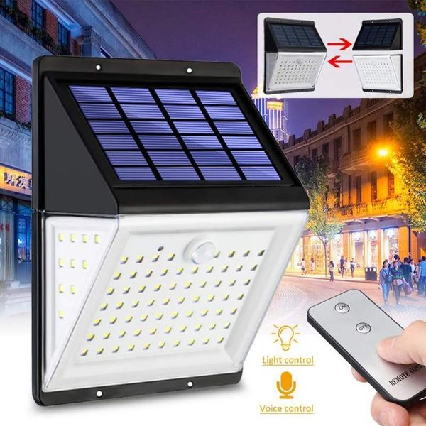 

brelong 88 led solar wall light pir motion sensor safety light remote control waterproof garden detachable 1 pcs