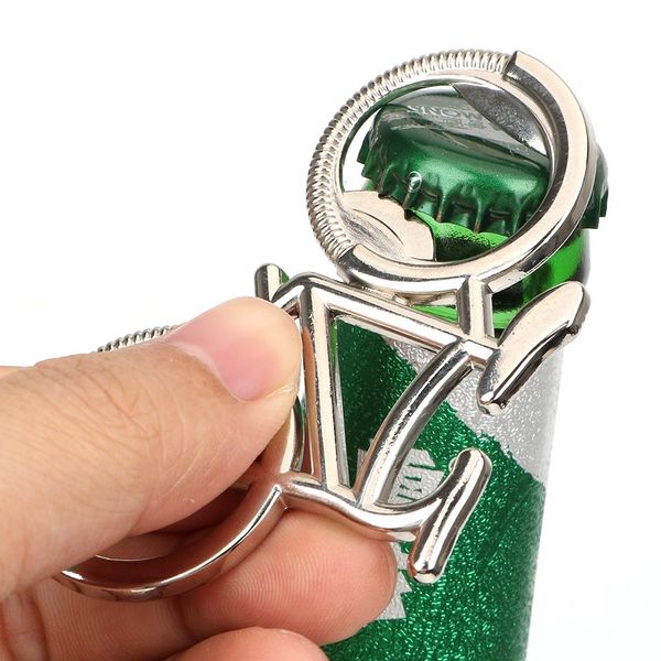 

1 pcs metal beer bottle opener cute bike bicycle keychain key rings for lover biker bottle openers creative gift for cycling