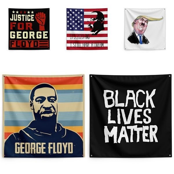 

george floyd printing tapestry black lives matter household wall banner black lives matter flag 150*150cm #qa77727