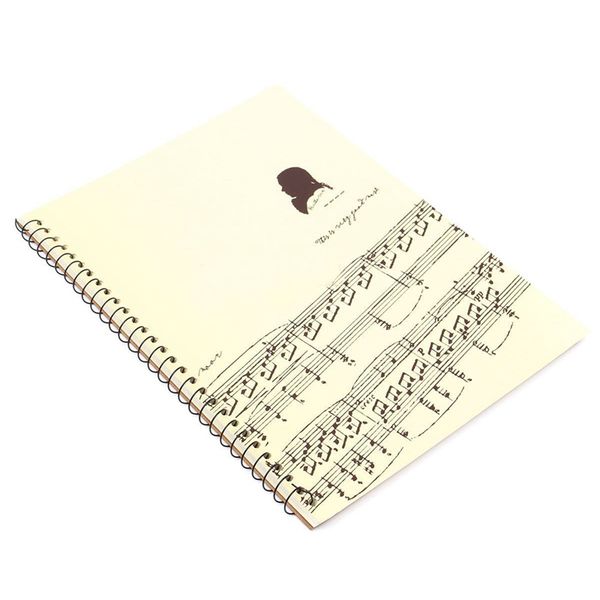 

50 pages mozart musical sheet manuscript paper stave notation notebook spiral bound, Purple;pink