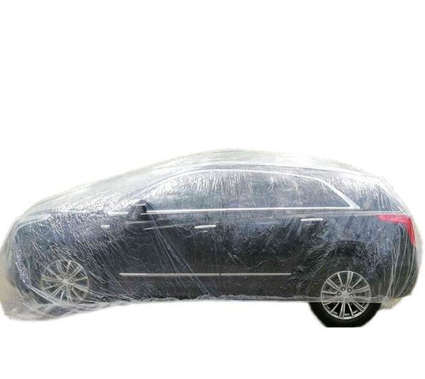 

disposable car cover waterproof transparent plastic dustproof cover rain covers for