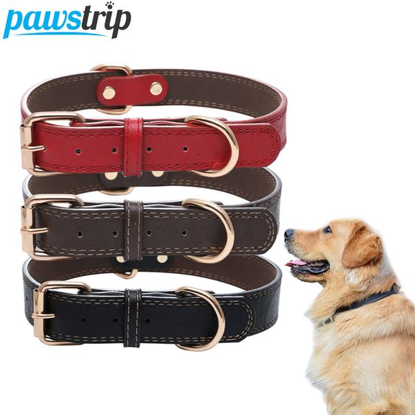 

0.5-1.2 inch width large dog collar leather puppy collar lead chihuahua husky pitbull pet for dogs perro xxs-l