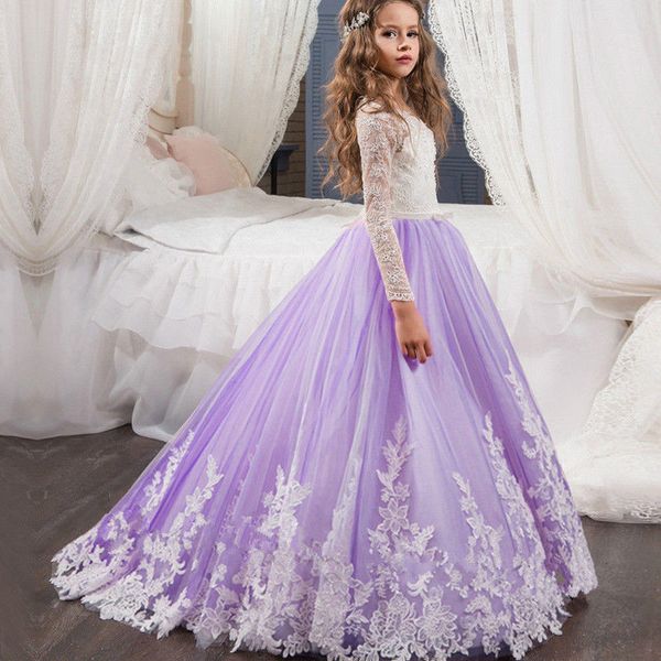 Party Prom Birthday Dress Tulle Flower Girl Kid Pageant Dance Ball Gown Princess