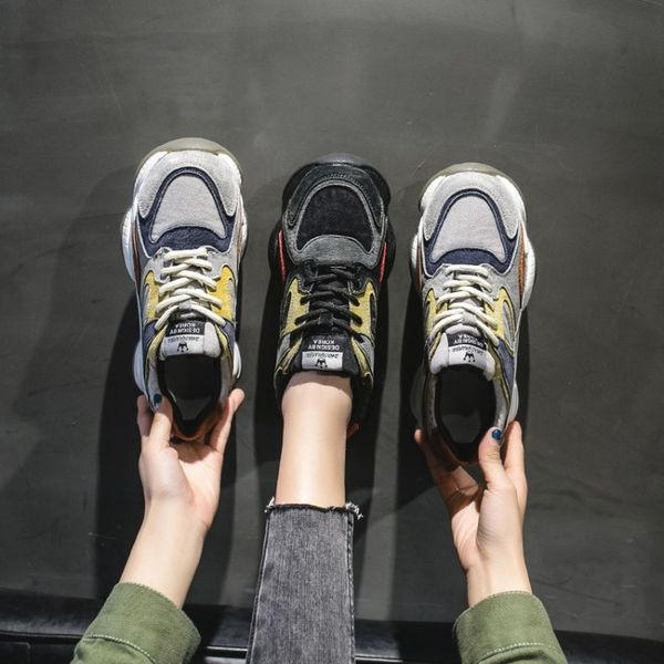 

sneakers women spring thick bottom shoes thick bottom round toe breathing women shoes color matching fashion i6-04