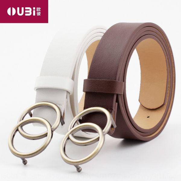 

women's versatile skirt double-ring buckle versatile skirt belt casual decoration leopard-print serpentine belt, Black;brown