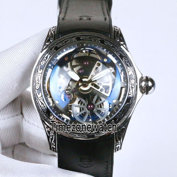 

Роскошный новый пузырь 45 мм весело рыбий глаз скелет турбийон автоматические муж