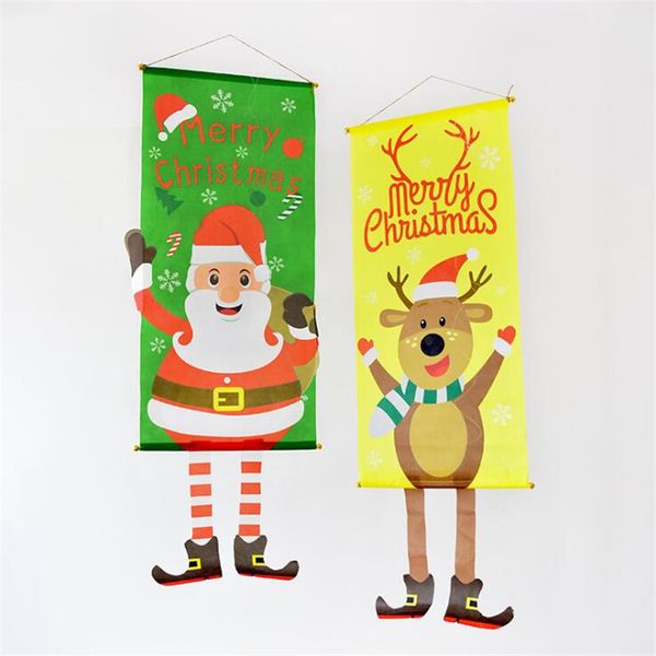 

nordic fabric christmas decorations pendant santa claus restaurant elk jewelry wall hanging painting window