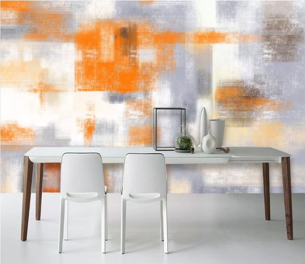 Abstract Oil Painting Wallpaper Nordic Color Block 3d Wall Mural Rolls Kid S Bedroom Tv Background Upholstery Wall Covering Home Decoration Discount
