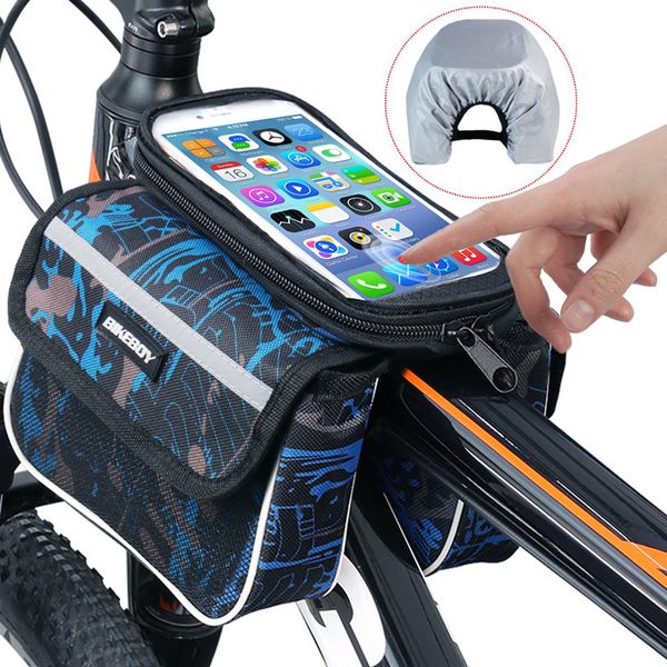 Bicicleta Bicicleta Bicicleta Tubo Tubo Telefone Bicicleta De Armazenamento Bolsa Impermeável Tela Tela Telefone Titular Pocket Cycling Acessórios Sports Ferramentas