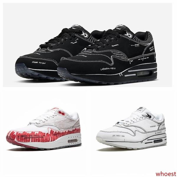 

2020 new tinker sketch to shelf atmos 1 red black white mens running shoes for men trainers women designer sneakers 5.5-11