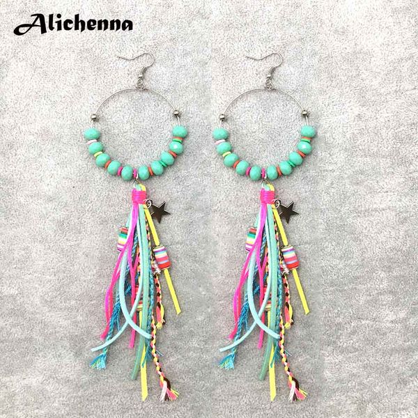 

handmade big hoop women earrings statement crystal tassel alloy leaf shell bohemian vintage ethnic charm earings fashion jewelry, Golden;silver