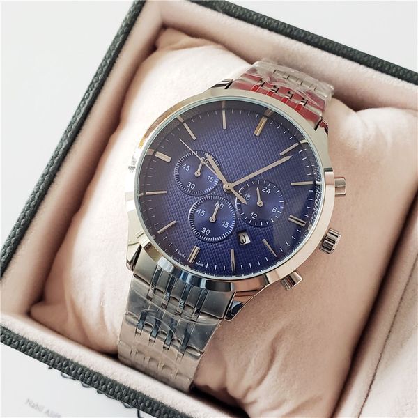 

2020 fashion wild men's watch stainless steel strap sports modern large dial temperament gentleman watch, Slivery;brown
