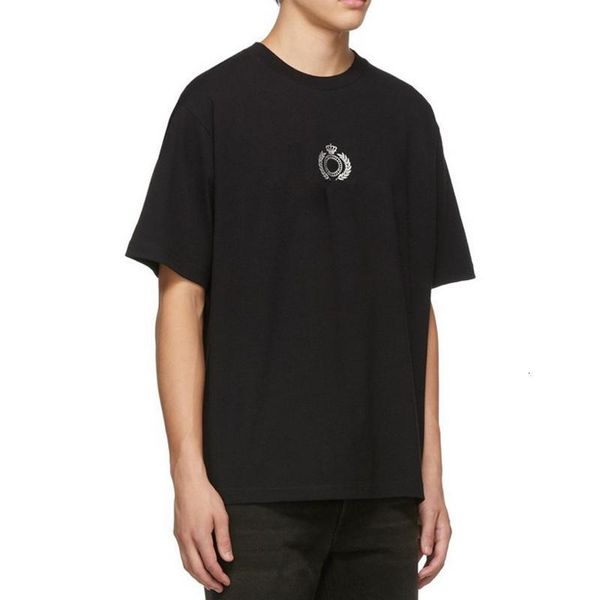 

classic logo crown wheat ears printed tee catwalk street skateboard t-shirt men women solid color short sleeves summer tee hfymtx608, White;black