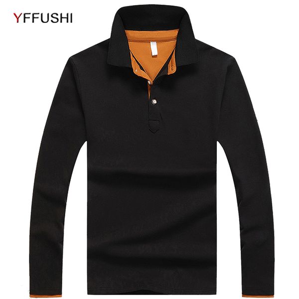 

Yffushi 2018 Men Polo Shirt Spring Autumn Long Sleeve Polos Shirt Mens Color Block Cotton Shirt Fashion Brand Casual Top Shirts