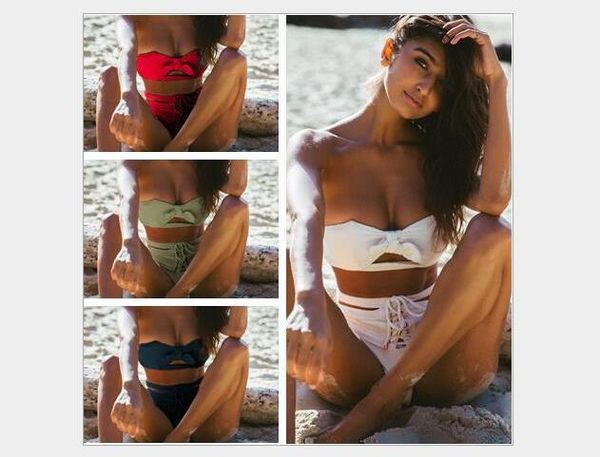 

сплит-купальник госпожи бикини с белым чистым ремешком