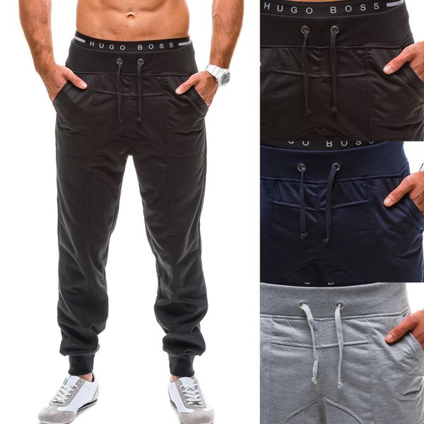 

men's loose lace-up jogging pants for men's spring and summer, Black