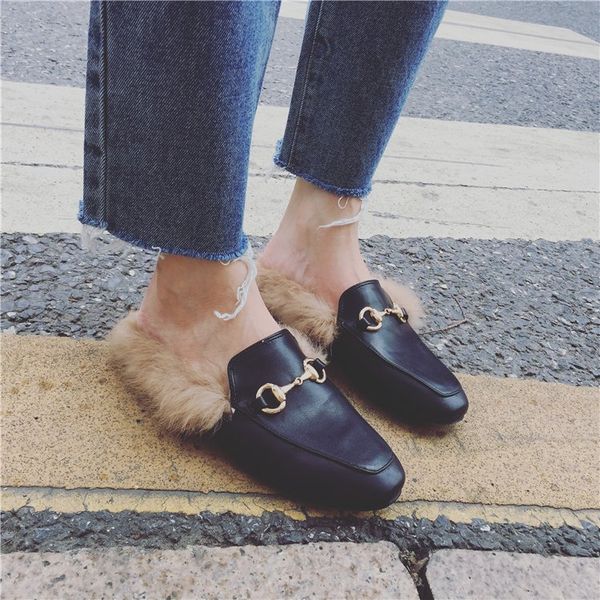 

Dropshipping 2018 Winter Autumn Flock Women Home Shoes Comfortable Outdoor PU Ladies Slippers Flats Pasoataques Winter