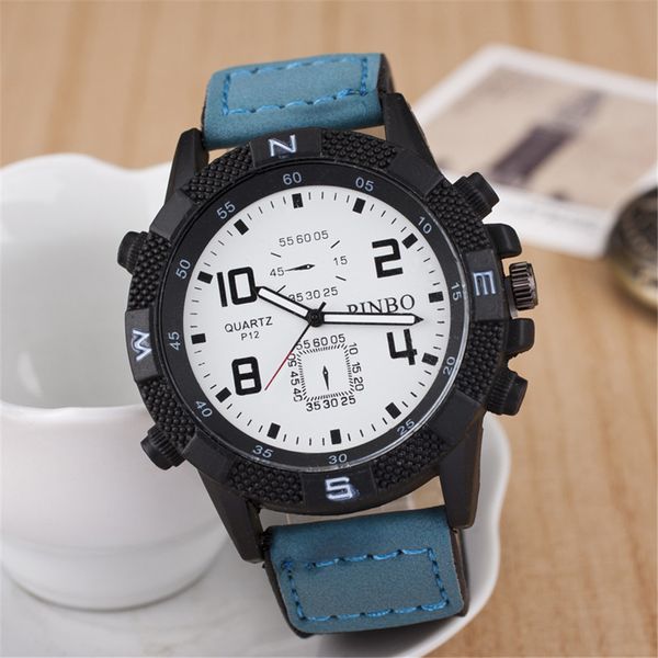 

mens fashion watches leisure quartz watch analog digital leather strap wristwatch father brother boyfriend birthday gift, Slivery;brown