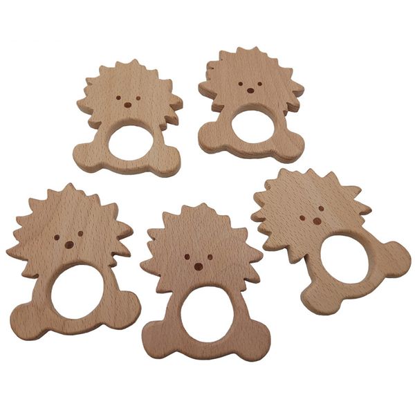 

10шт натуральный деревянный лев прорезыватель игрушка лесное животное, развитие мелкой моторики и сенсорные способности игрушки, детские иде